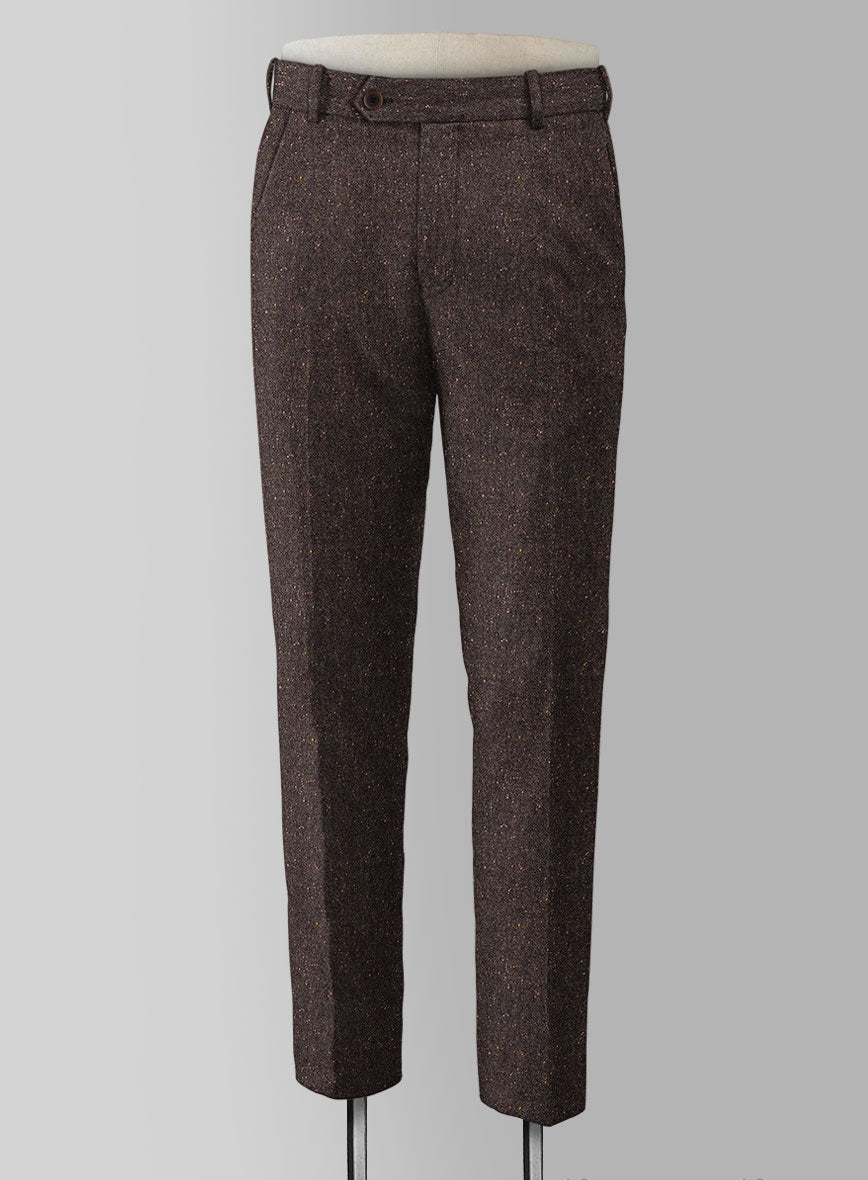 Brown Flecks Donegal Tweed Pants - StudioSuits