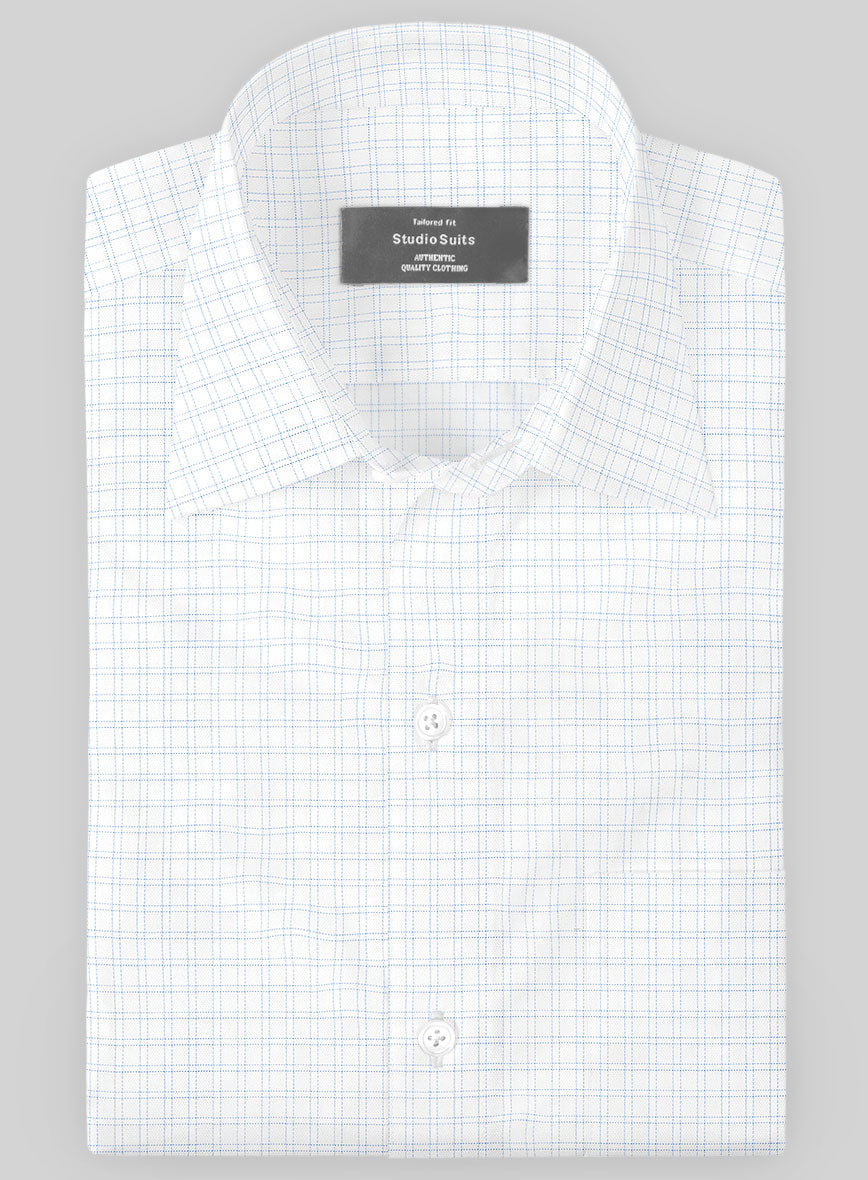 Italian White Grid Shirt - StudioSuits