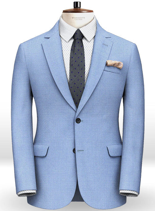 Napolean Box Blue Wool Suit - StudioSuits