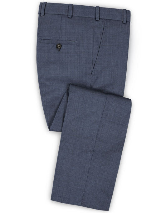 Napolean Tom Blue Wool Pants - StudioSuits