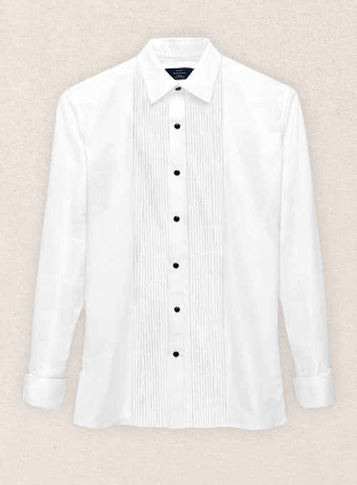 Pleated White Tuxedo Shirt - StudioSuits