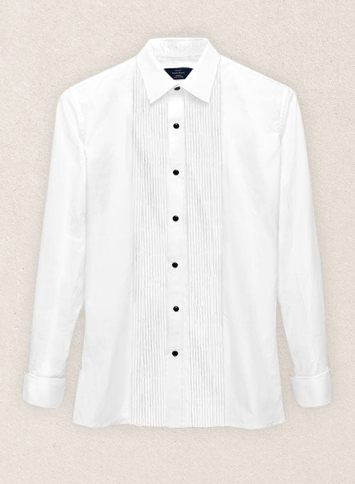 Pleated White Tuxedo Shirt
