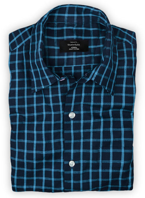 Accord Blue Cotton Shirt - StudioSuits
