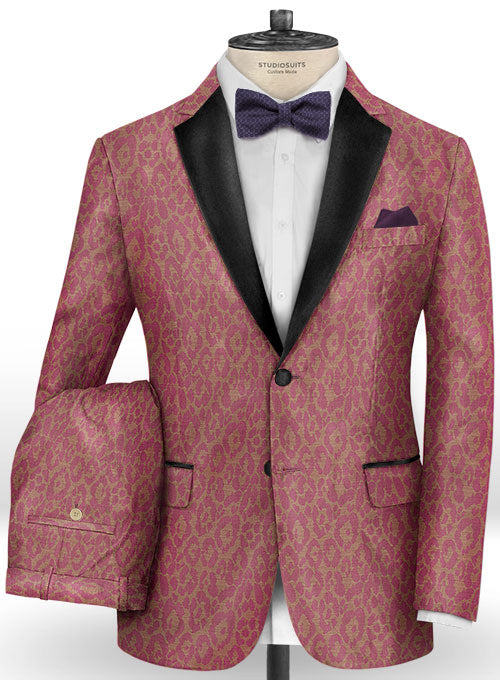 Adali Cerise Wool Tuxedo Suit - StudioSuits