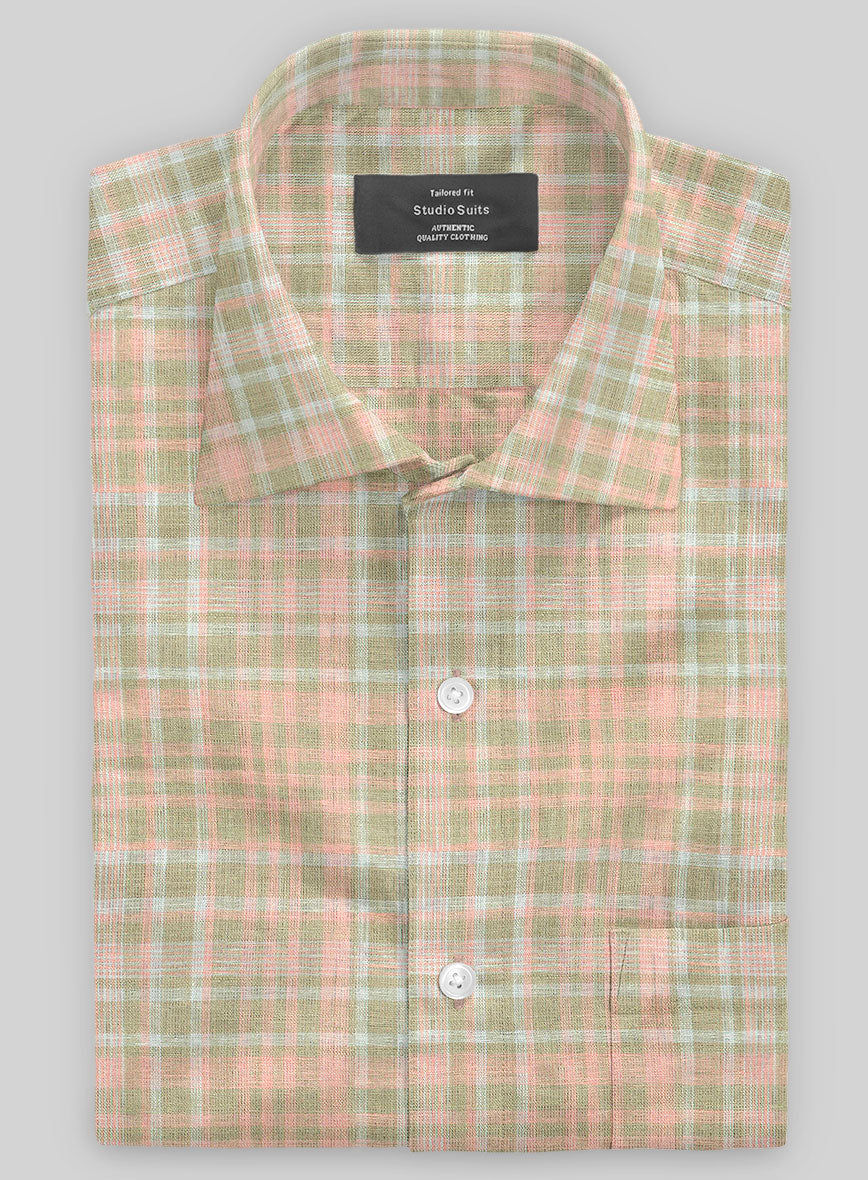 Adolfo Checks Linen Shirt - StudioSuits