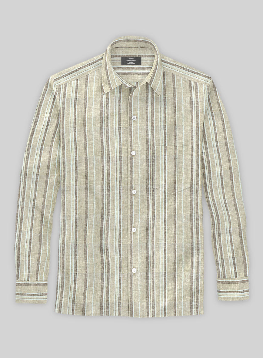 Aleno Stripe Linen Shirt - StudioSuits