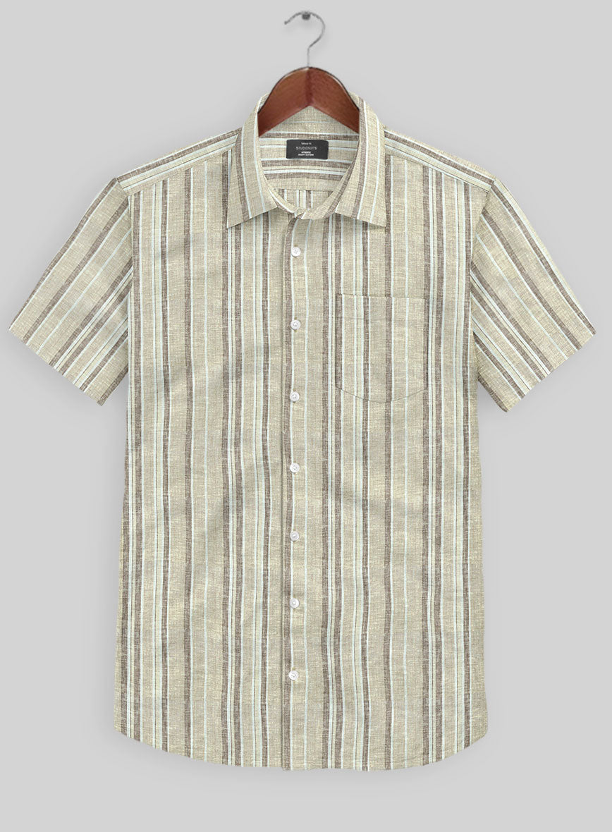 Aleno Stripe Linen Shirt - StudioSuits
