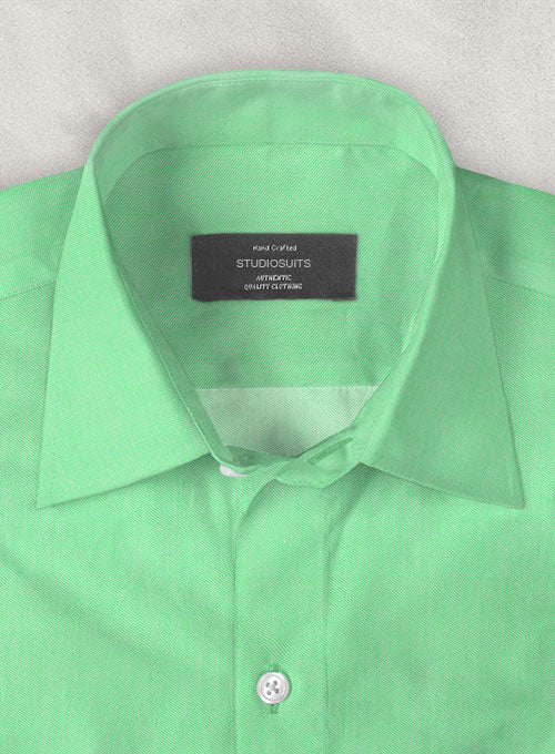 Men's Apple Green Luxury Twill Shirt by StudioSuits