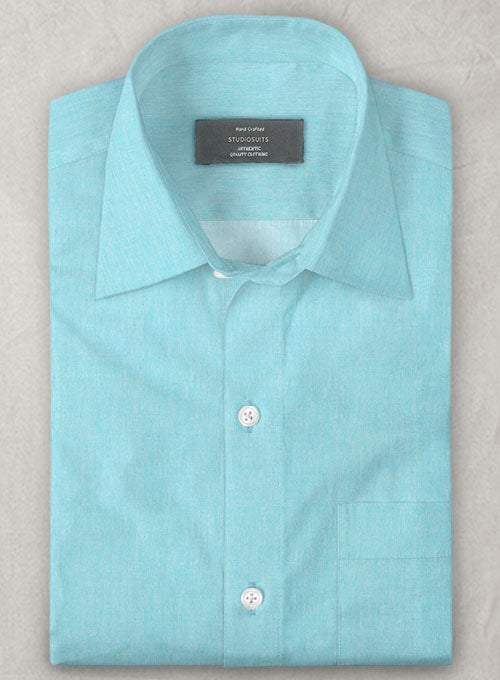 Aqua Blue Luxury Twill Shirt StudioSuits Aqua Blue Luxury Twill Shirt StudioSuits