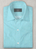Aqua Blue Luxury Twill Shirt - StudioSuits