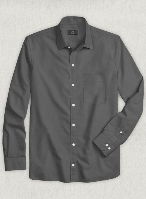 Ash Gray Stretch Twill Shirt - StudioSuits