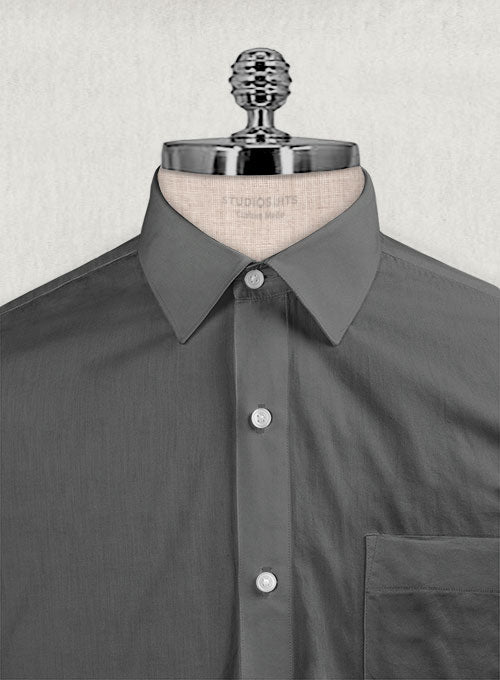 Ash Gray Stretch Twill Shirt - StudioSuits