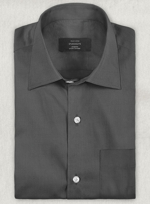 Ash Gray Stretch Twill Shirt - StudioSuits