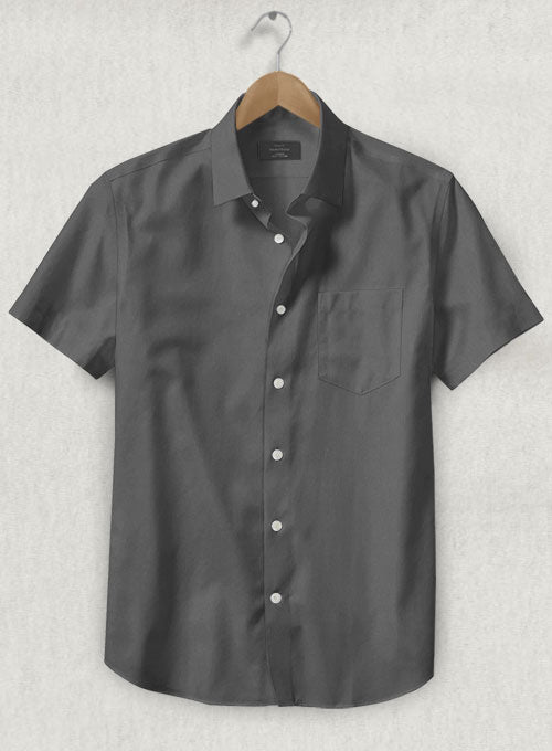 Ash Gray Stretch Twill Shirt - StudioSuits