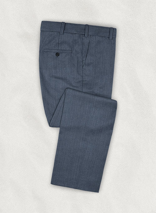 Aspen Stripe Powder Blue Wool Pants - StudioSuits