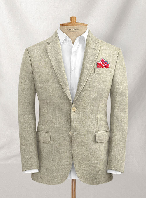 Aura Beige Pure Linen Suit - StudioSuits