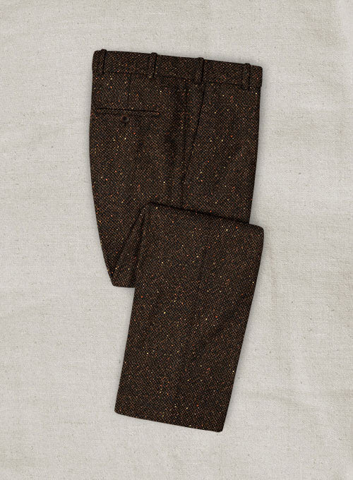 Basket Weave Brown Tweed Pants - StudioSuits