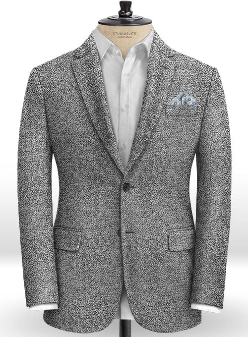 Basket Weave Gray Tweed Suit - StudioSuits
