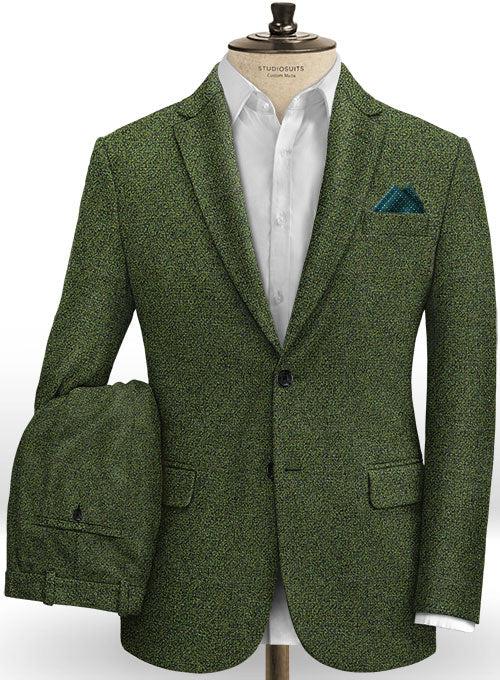 Basket Weave Green Tweed Suit - StudioSuits