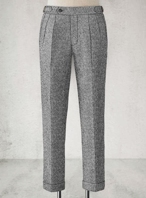 Basket Weave Gray Highland Tweed Trousers - StudioSuits