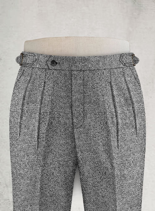 Basket Weave Gray Highland Tweed Trousers - StudioSuits