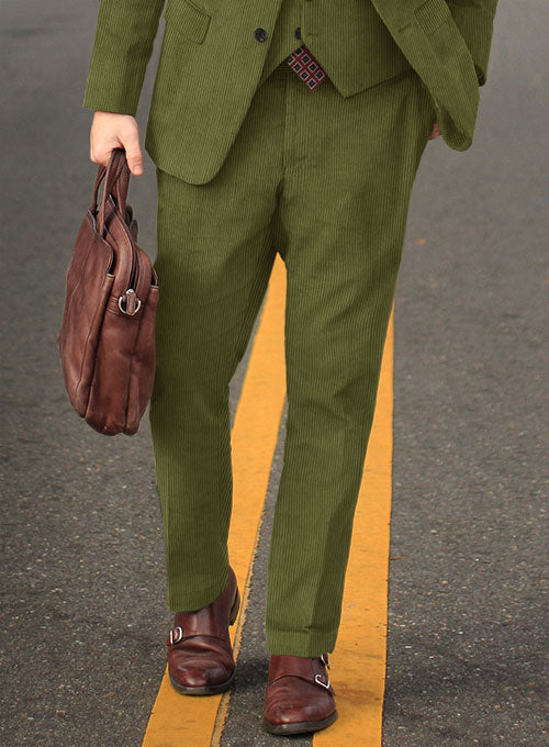 Bay Green Thick Corduroy Suit - StudioSuits