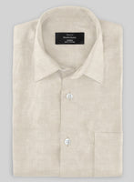 Beige Cotton Linen Shirt - StudioSuits
