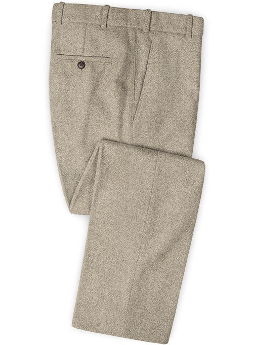 Beige Heavy Tweed Pants - StudioSuits
