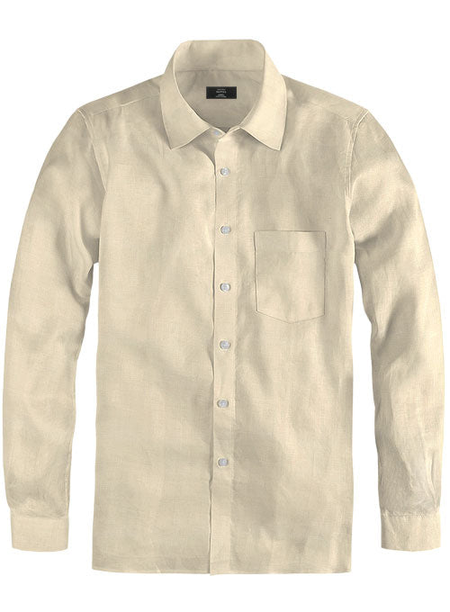 Beige Reversible Twill Shirt - StudioSuits