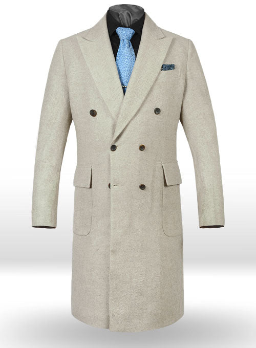 Musto Beige Twill Tweed Overcoat - StudioSuits
