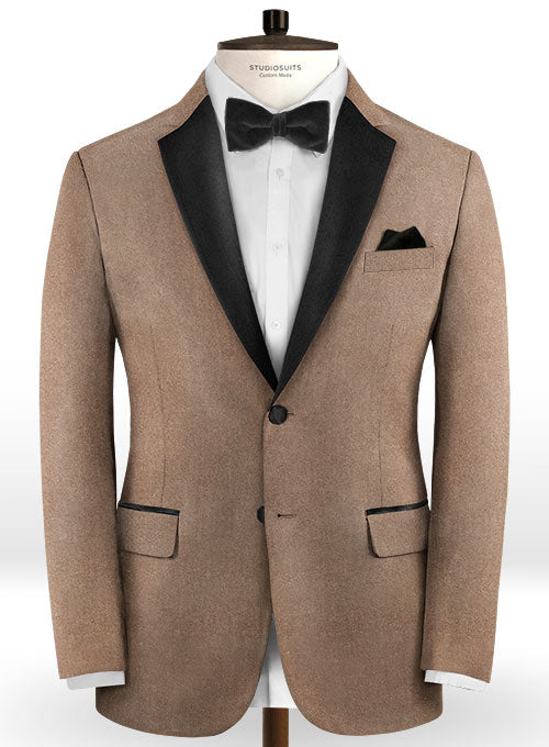 Beige Velvet Tuxedo Suit - StudioSuits