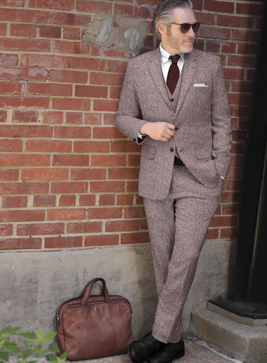Berry Donegal Weave Tweed Suit - StudioSuits