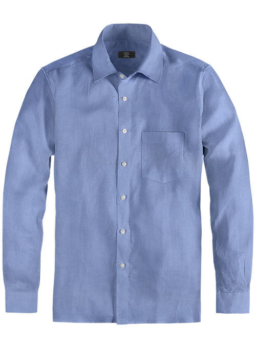 Birdseye Blue Cotton Shirt - StudioSuits