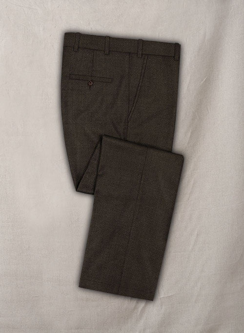 Birdseye Wool Brown Pants - StudioSuits