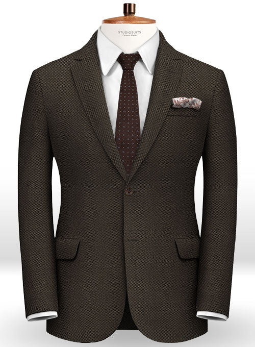 Birdseye Wool Brown Suit - StudioSuits