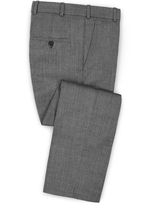 Birdseye Wool Gray Pants - StudioSuits