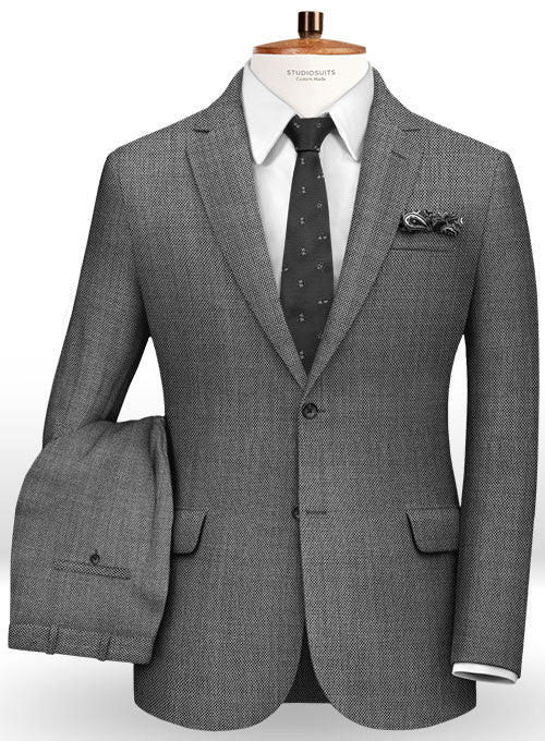 Birdseye Wool Gray Suit - StudioSuits
