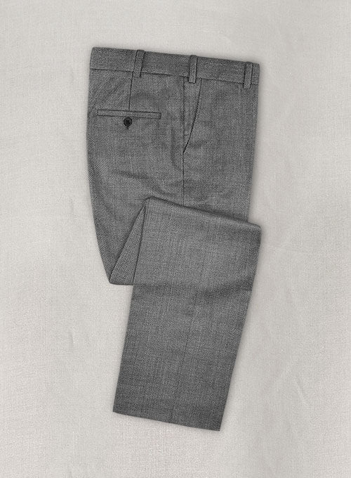 Birdseye Wool Light Gray Pants - StudioSuits