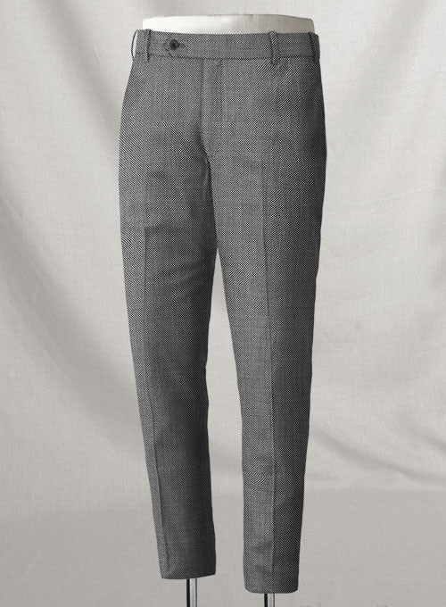 Birdseye Wool Light Gray Pants - StudioSuits