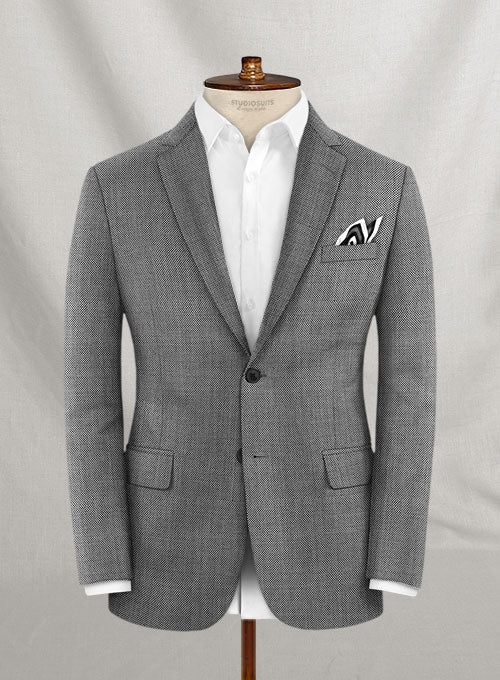 Birdseye Wool Light Gray Suit - StudioSuits