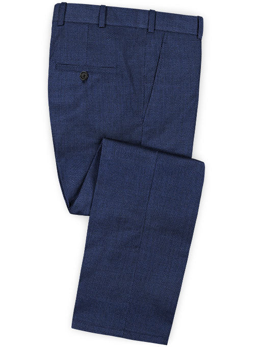 Birdseye Wool Royal Blue Pants - StudioSuits