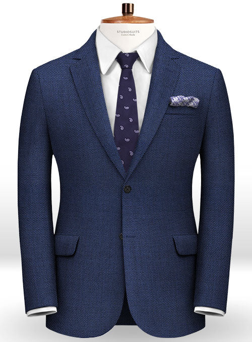 Birdseye Wool Royal Blue Suit - StudioSuits