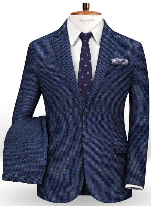 Birdseye Wool Royal Blue Suit - StudioSuits