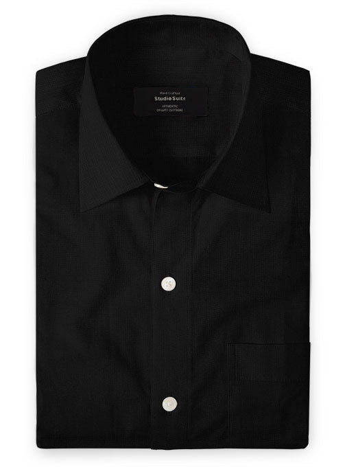 Black Cotton Linen Shirt - StudioSuits