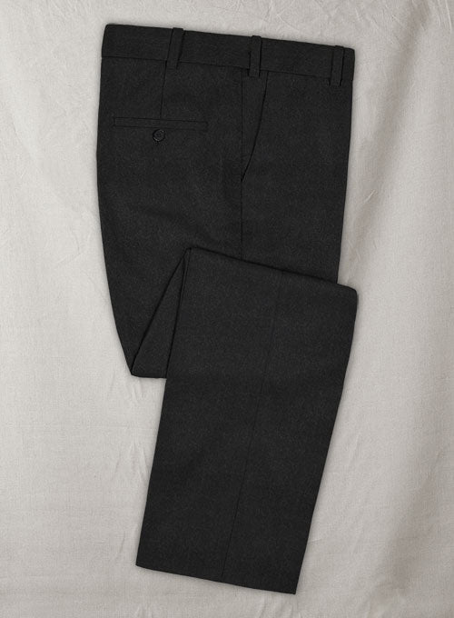 Black Flannel Wool Pants - StudioSuits