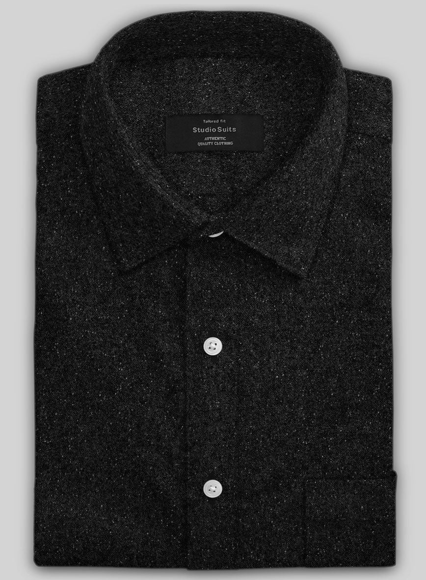 Black Flecks Donegal Tweed Shirt - StudioSuits