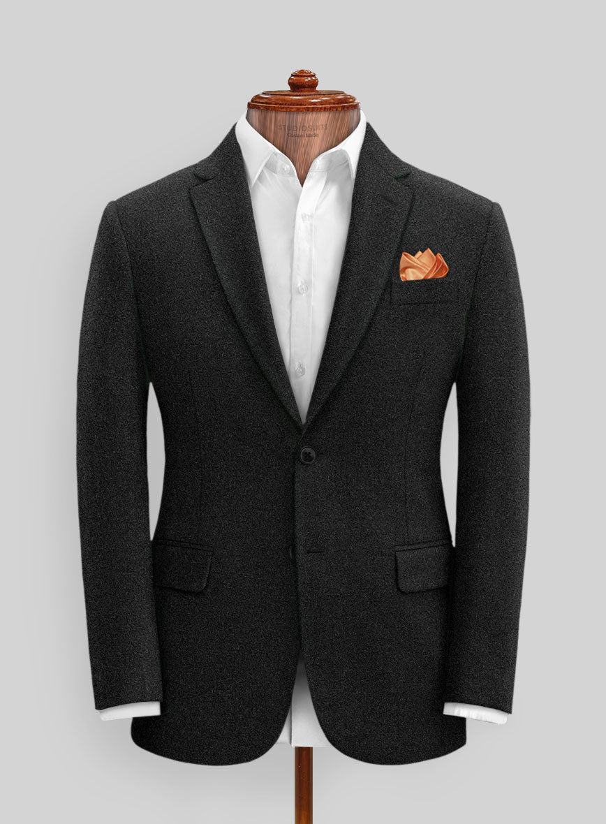 Black Heavy Tweed Jacket – StudioSuits