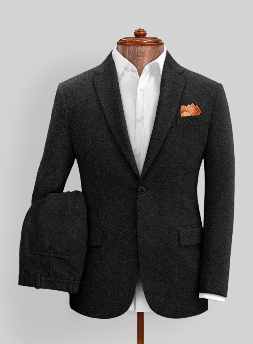 Black Heavy Tweed Suit - StudioSuits