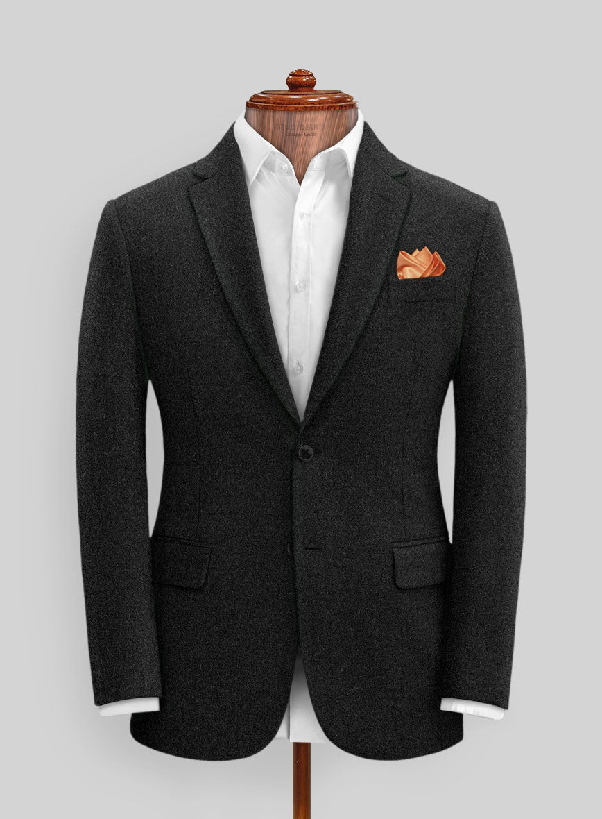 Black Heavy Tweed Suit - StudioSuits