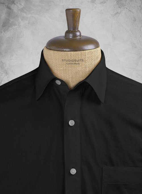 Black Poplene Shirt - StudioSuits